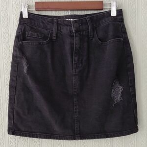 MOSSIMO Supply Co. Distressed Black Mini Skirt cute Casual Punk